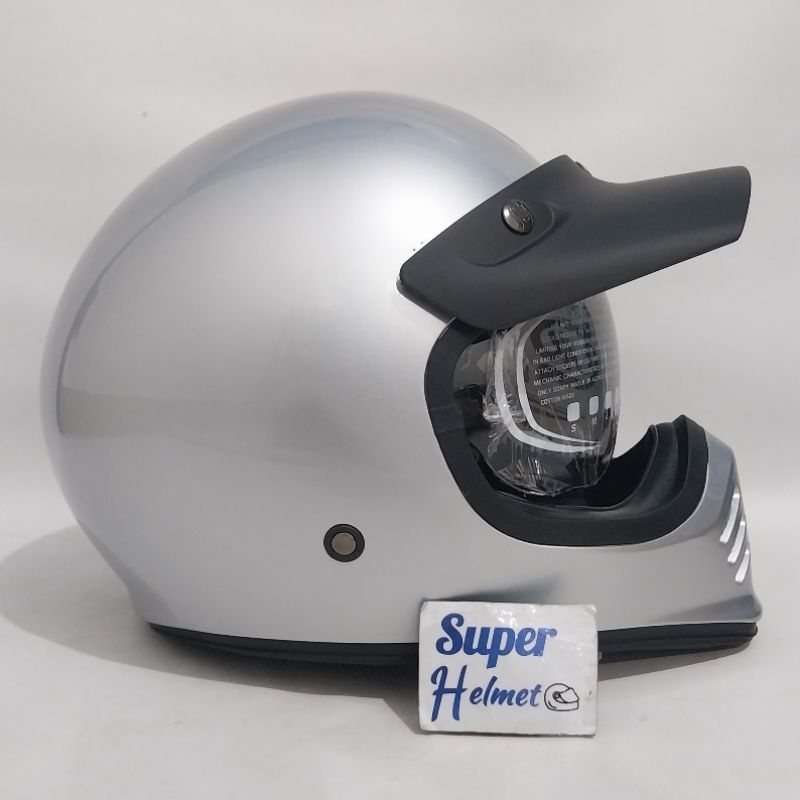 Helm cakil JP Signature solid polos silver glossy by JPX (ongkir 2kg)
