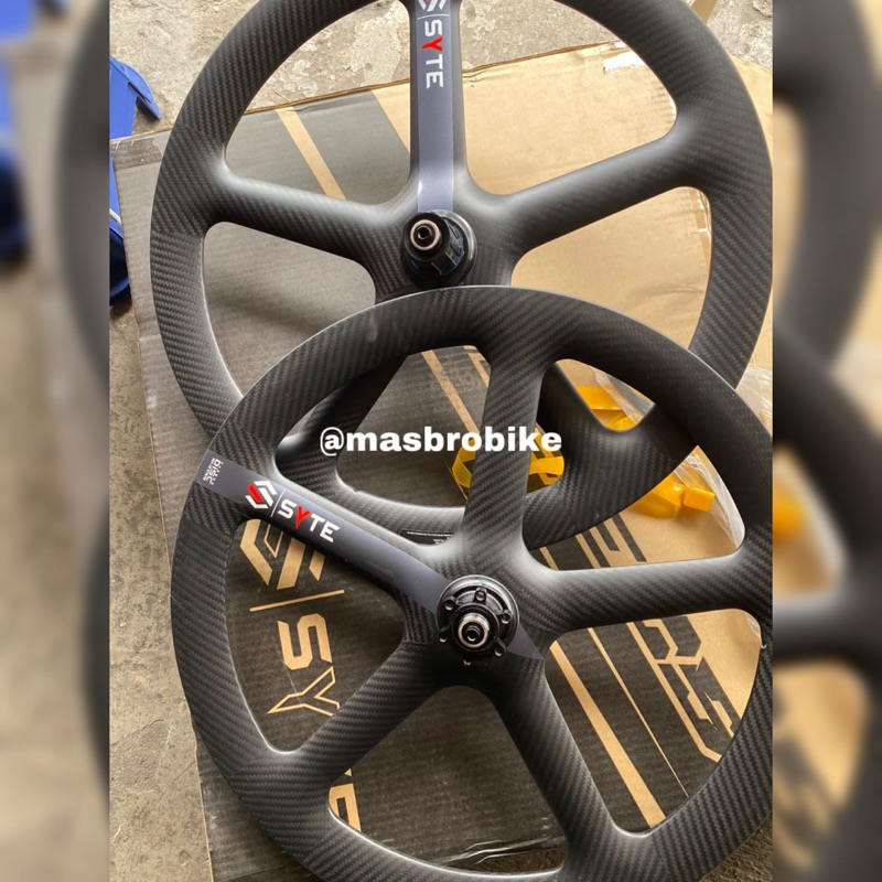 wheelset syte carbon 5 spoke 20 plus 451 discbrake wheelset carbon velg carbon