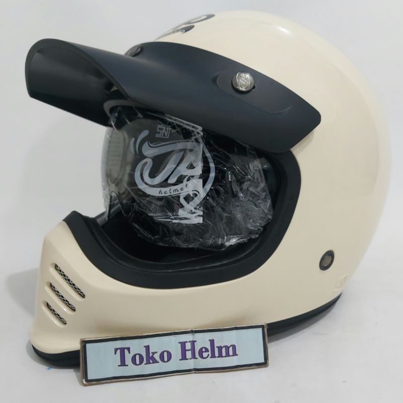 Helm JPX JP retro signature solid white cream list BLACK