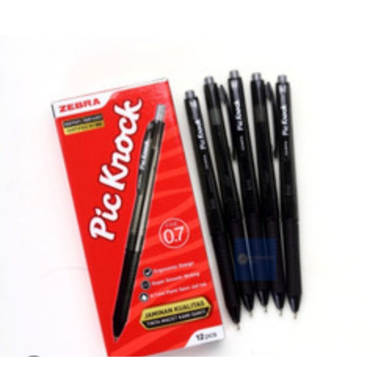 

Pulpen Zebra Pic Knock Hitam/ Bolpoin Pic Knock