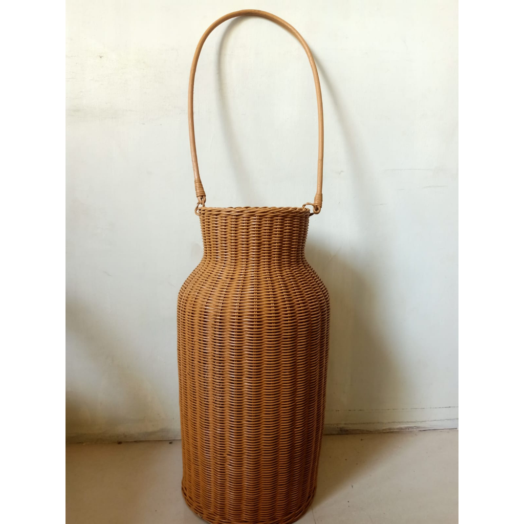 Guci Rotan Tangkai/Guci Rotan/Vas Bunga