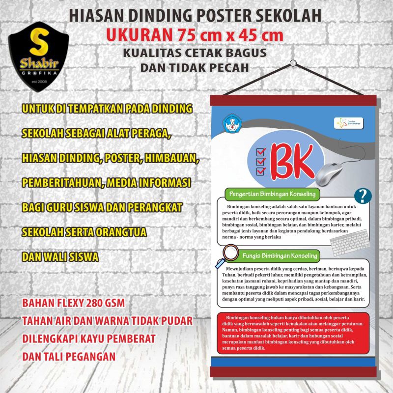 

ALAT PERAGA SEKOLAH, POSTER INFORMASI PENGERTIAN BIMBINGAN KONSELING (BK)