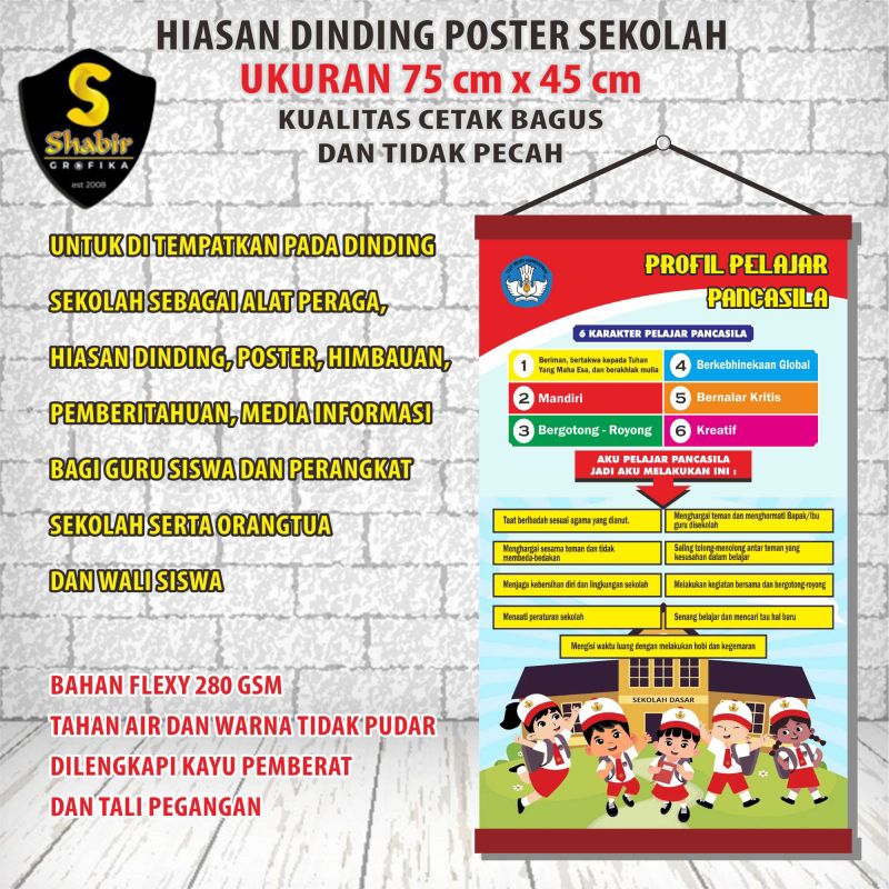 

ALAT PERAGA SEKOLAH, POSTER KARAKTER PELAJAR PANCASILA