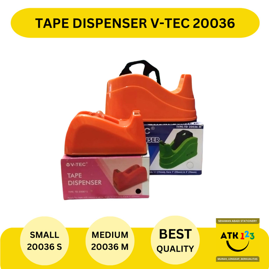 

Tape Dispenser Isolasi Tempat Isolasi V-Tec 20036 Size 1/2" - 1