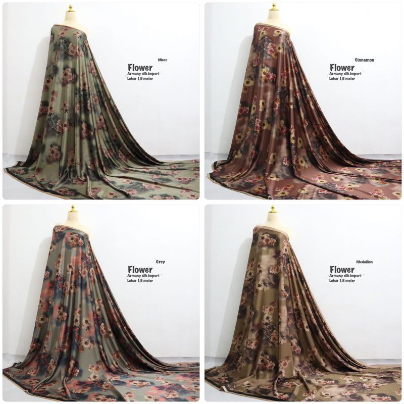 Bahan arnamy silk brown / kain meteran / kain gamis / bahan kain / bahan baju / kain seragaman