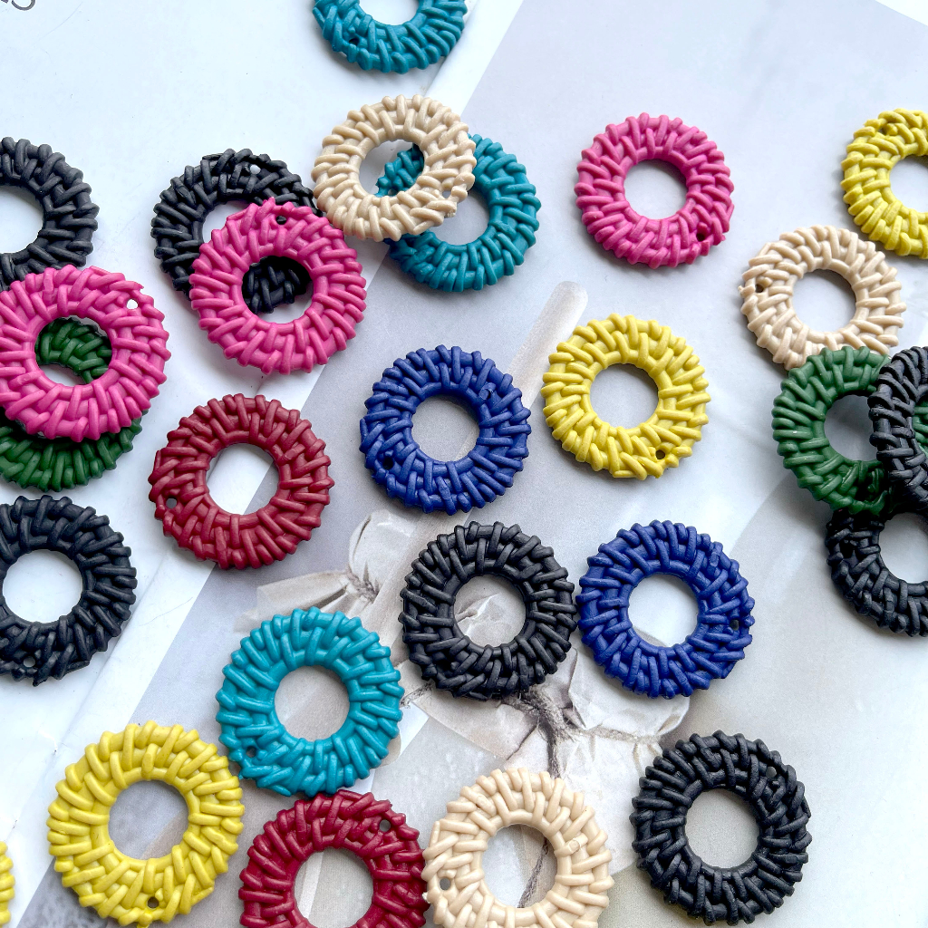 2 pcs Manik-manik Rotan Akrilik - BULAT KECIL