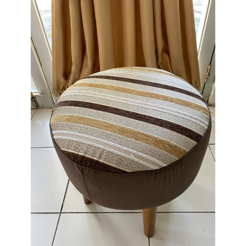 stool kursi bulat motif bunga | kursi stool sofa bunga | stool polos | stool bulat | sofa stool