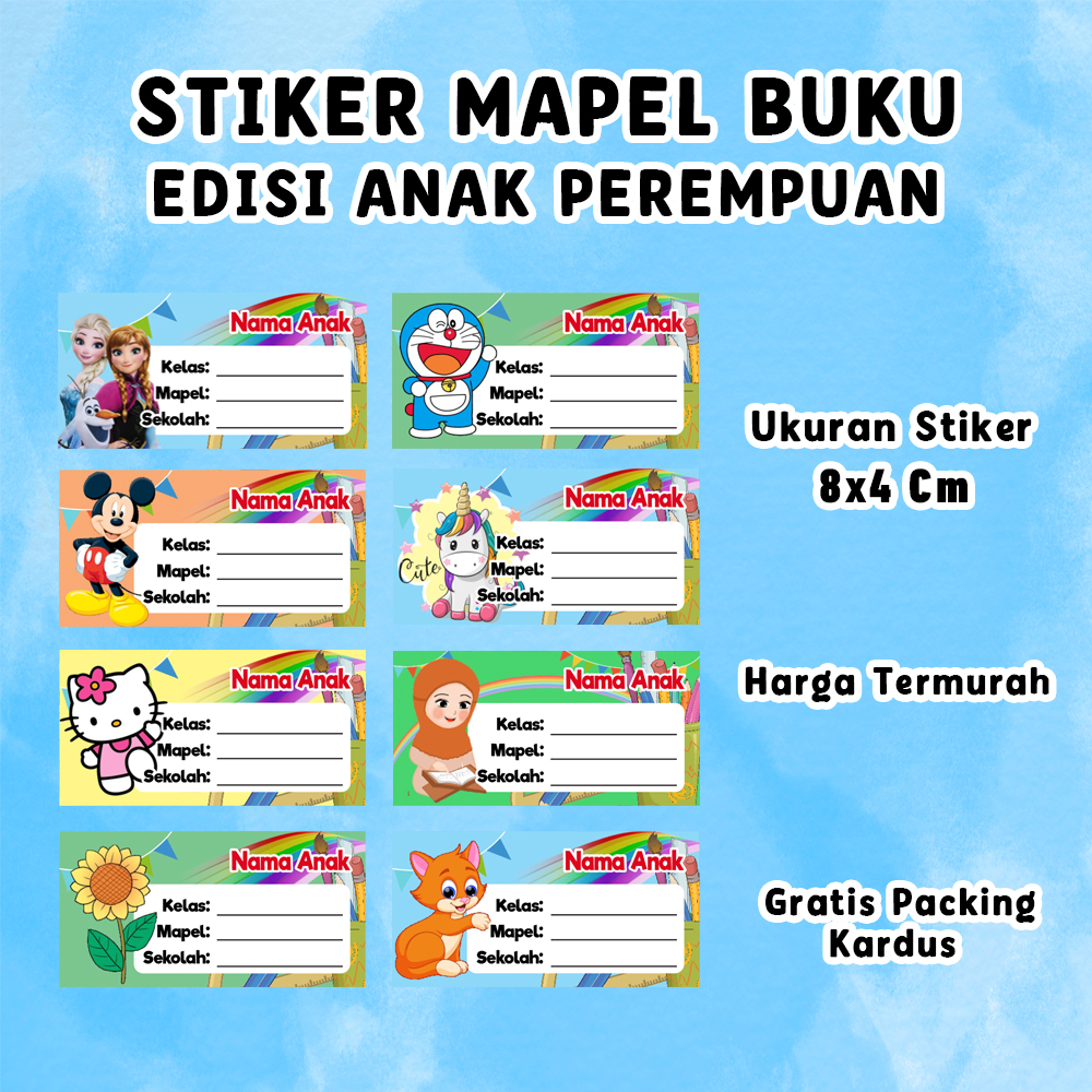 

Stiker Label Buku Pelajaran Sekolah Edisi Anak Perempuan