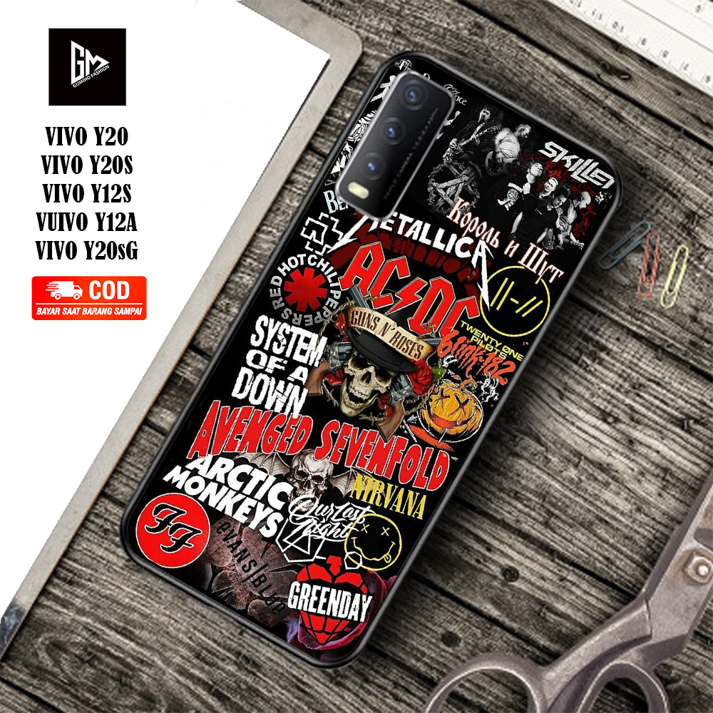 Case Kilau Glossy VIVO Y20 Y20S Y12S Y12A Y20sG terbaru Fashion Casing BLACK AESTHETIC  - Pelindung 