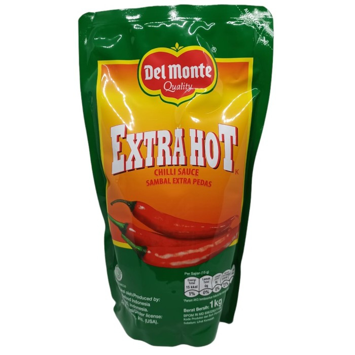 

DELMONTE 1 KG POUCH SAUS SAMBAL EXTRA HOT CHILI SAUCE