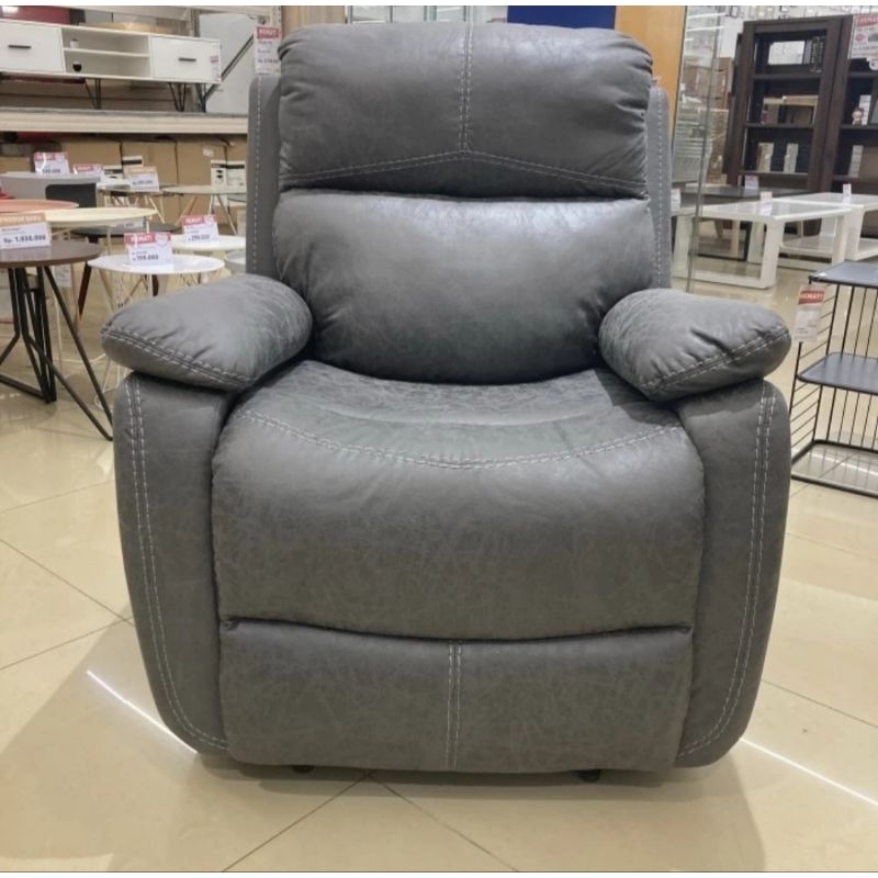 Selma Nathan Sofa Fabric Recliner 1 Dudukan - Abu-Abu Furniture Informa sofa tamu kursi tamu sofa ku