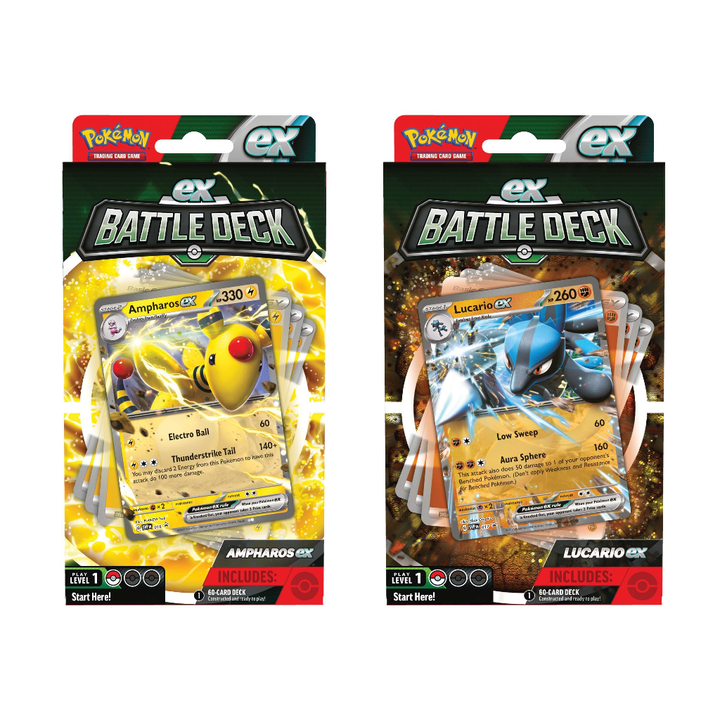 TCG Pokemon Ex Battle Deck - Lucario Ex / Ampharos Ex