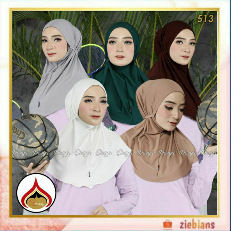 Hijab Bergo Dasya sport Tali,Hijab Olahraga ,Jersey zoya