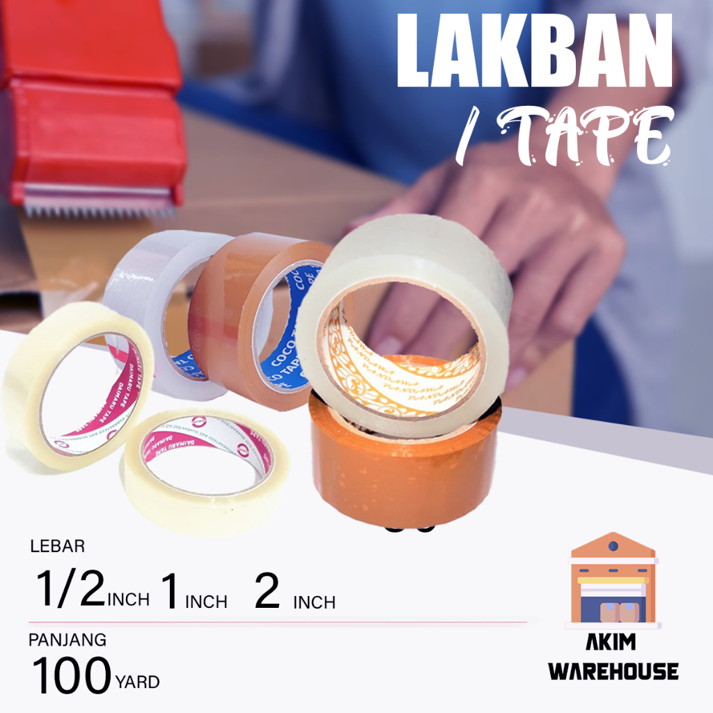 

Lakban Solasi Putih Coklat 1/2" 1" 2" Inch