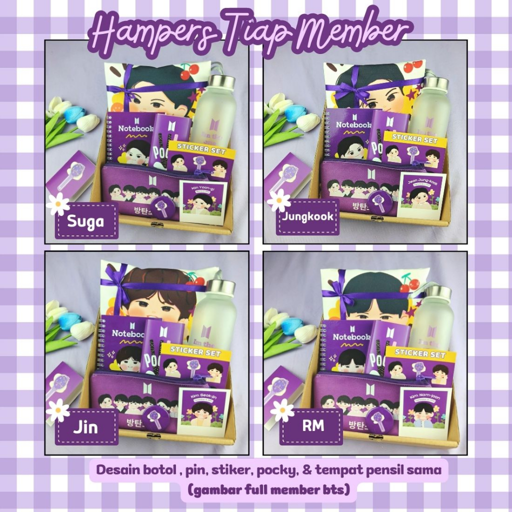 Miawmiaw_Id Hampers Bts Kpop Gift Box Bts Fankit Army Package K-Pop Hampers Alat Tulis Kado Ulang