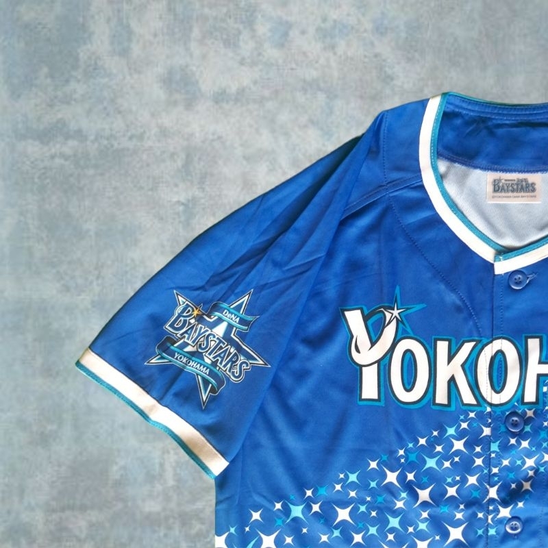 Jersey Baseball Softball Retro Japan NPB Yokohama DeNA BayStars 2014 (Light Blue)