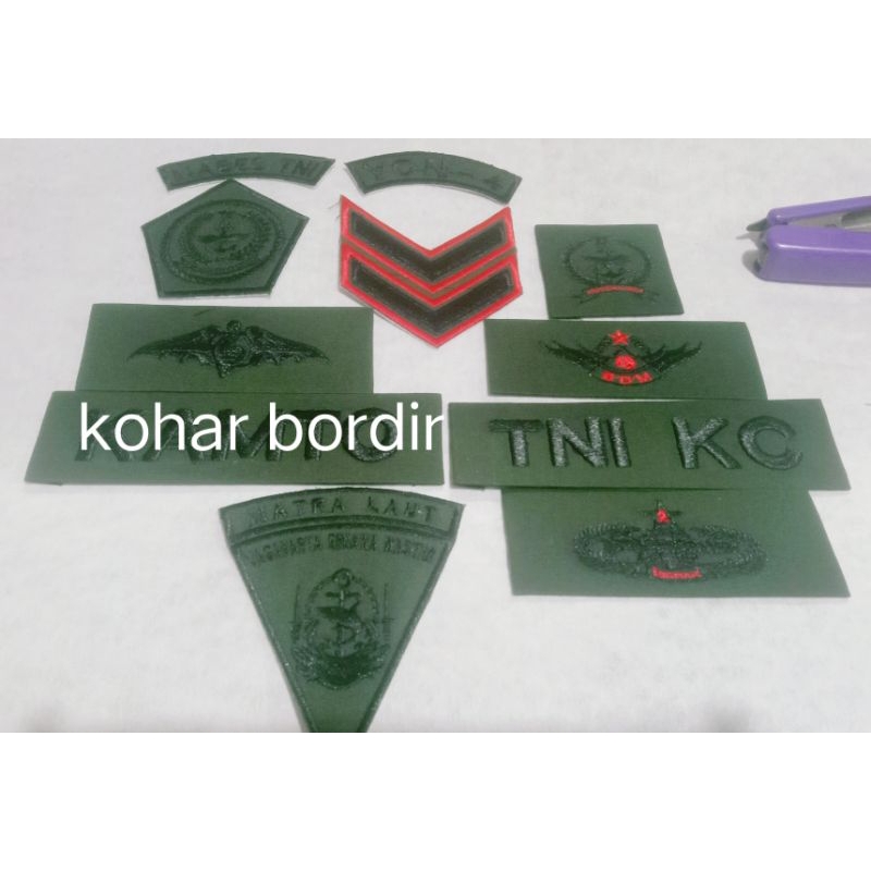 bordir atribut TNI KC/komponen cadangan