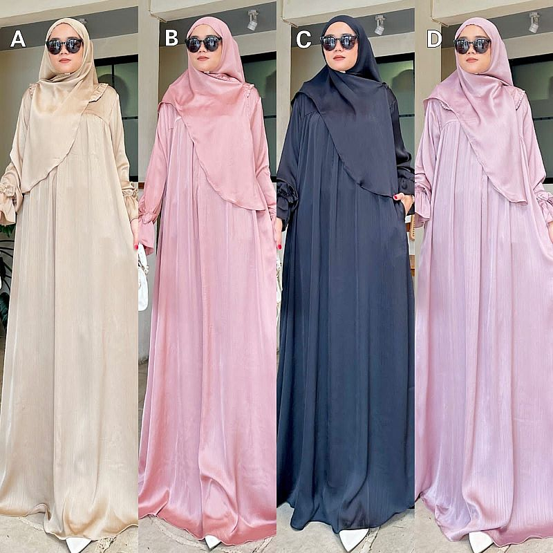 MINA SERIES BY VIENDRA Full Shimer Free Pasmina Instan Indira Syari Ramadhan Series  Dress by Viendr