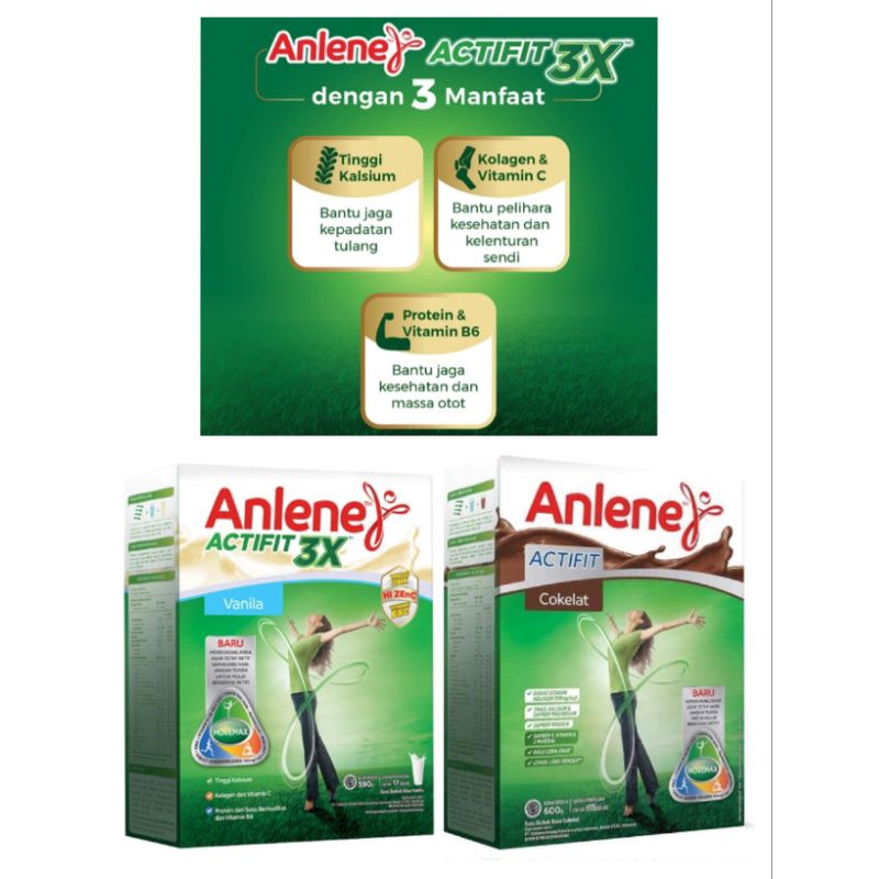 

Anlene / Susu Anlene / Anlene Actifit Susu Bubuk Vanila/Coklat 590 g