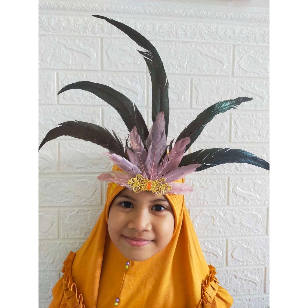 Bando Bulu / Hiasan Kepala Bulu / Bulu ayam lancur tumpuk tegak