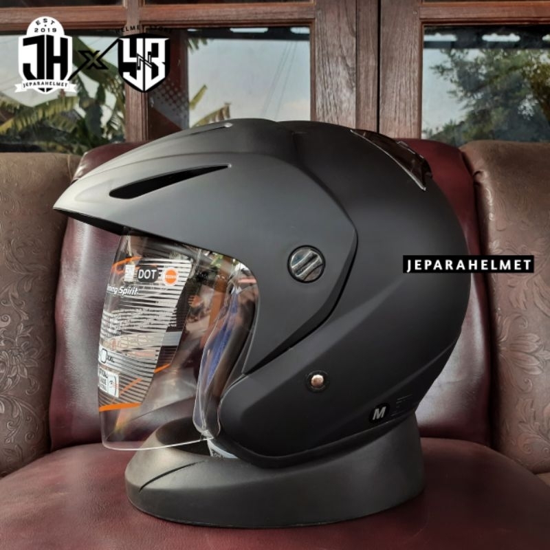 Helm Half Face INK CX22 Solid Polos Black Hitam Doff Original | INK CX22 Topi Standar Half Face Soli