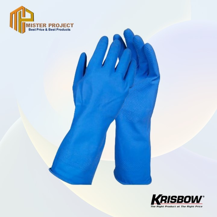 Krisbow Work Glove Sarung Tangan Kerja Latex Ukuran L - Biru