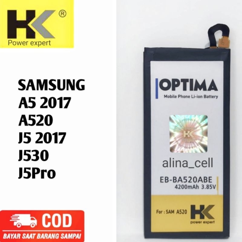 Batre Baterai SAM A520 A5 2017 J5 pro J5 2017 J 5pro J530 EB-BA520ABE Battery ORIGINAL HK OPTIMA