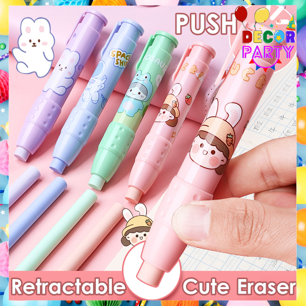 

DP Penghapus Pensil Mekanik Karakter Cute Mechanical Eraser Lucu Hapusan Eraser Lipstik Retractable Eraser Korean Style Penghapus Pencil