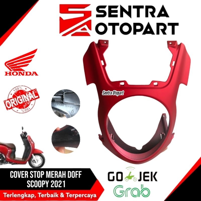 Cover rr stop cover stop scoopy 2021 new merah doff dop original