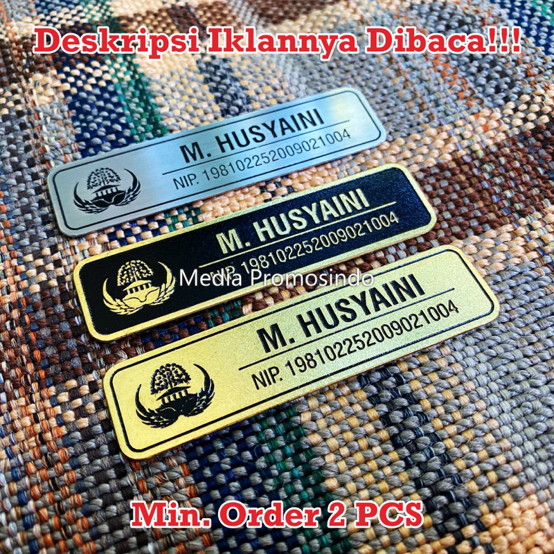 

Nama Dada/Name Tag Stainless/Kuningan Pengait Magnet