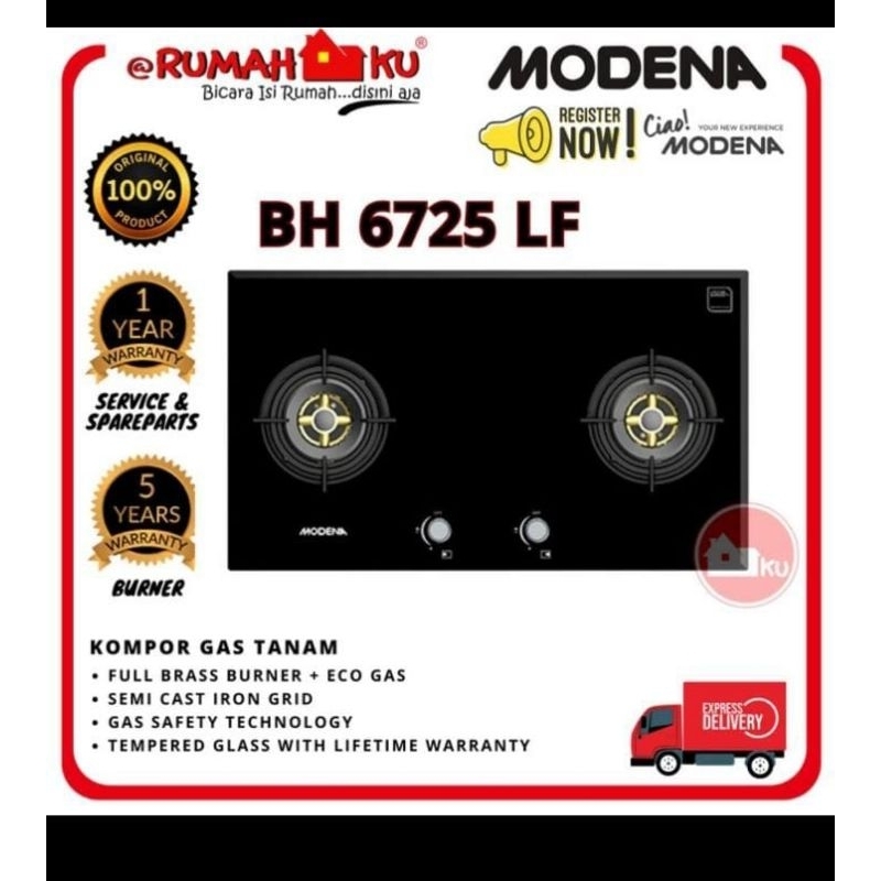 KOMPOR 2 TUNGKU MODENA  DORATO - BH 6725 LF