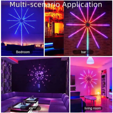 LAMPU STRIP LED KEMBANG API 5050 RGB BENTUK KEMBANG API DENGAN MUSIC UNTUK DEKORASI / LED 5050