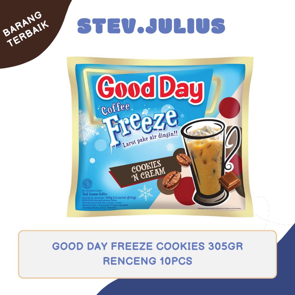 

good day freeze cookies cream 3in1 renceng 10bks