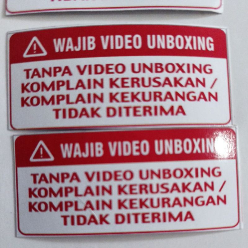 

Stiker Unboxing kertas Glossy 6x3cm