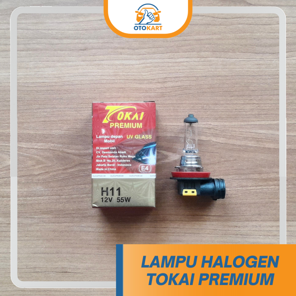 BOHLAM LAMPU MOBIL H11 12V/24V HALOGEN PREMIUM ORIGINAL / BULB LAMPU MOBIL HALOGEN H11/ BULP LAMPU DEPAN MOBIL TOKAI PREMIUM 12V