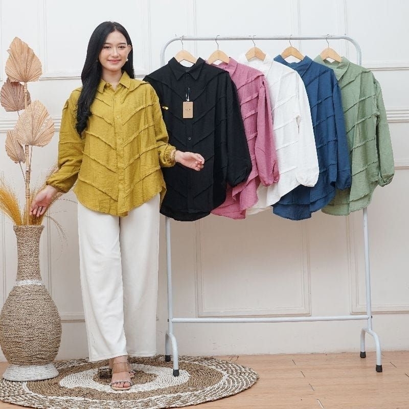 KEMEJA CRINKLE AIRFLOW GARIS/ KEMEJA CRINKLE AIRFLOW/ KEMEJA GARIS