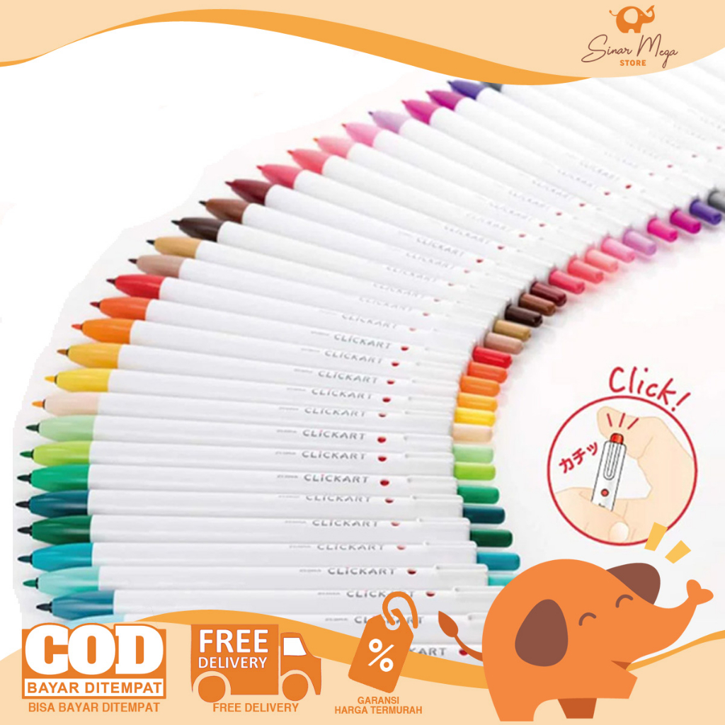 

Zebra Click Art Retractable Marker Pen Colors 0.6mm / Water based marker PART 1