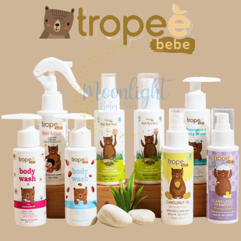 Tropee Bebe Hair Lotion Candlenut Oil Shampoo / Olive Message Oil Minyak kukui Kemiri TROPEEBEBE Sha