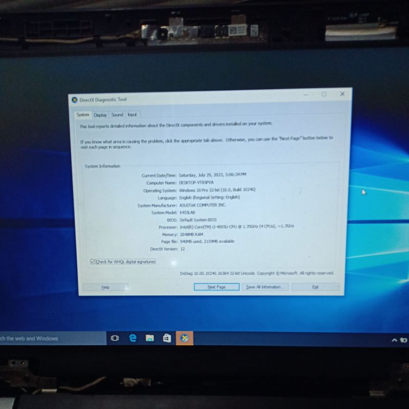 Mobo Asus X455LAB, X455LF Core i3-4005U RAM 2GB