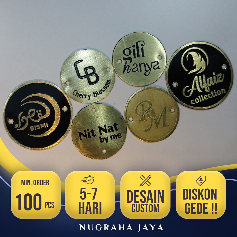 EMBLEM Logo Jilbab | Logo Sangkar | Logo Kerudung | Logo Plat Besi Bahan Kuningan dan Stainless