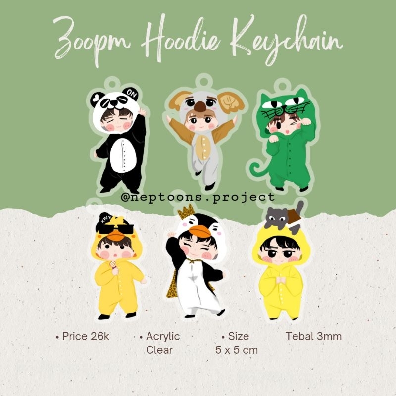 Gantungan kunci dan standee 2PM ZOOPM hoodie (pre order)