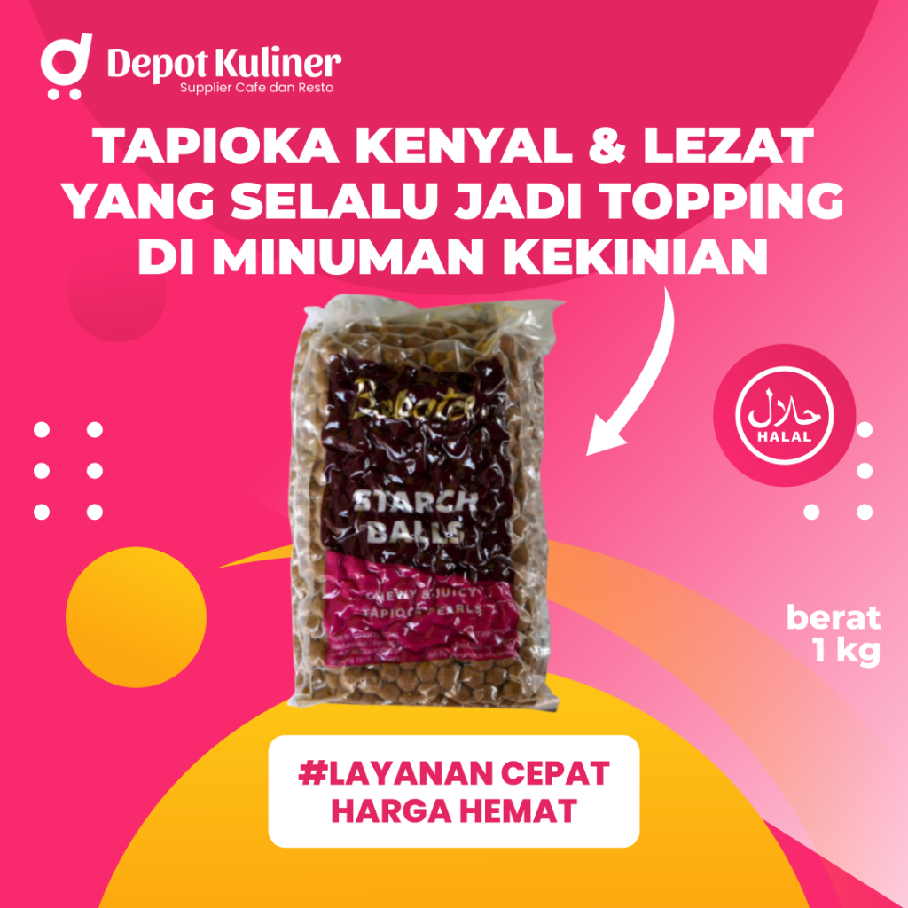 

Boba Bobatee Bubble Topping Boba Pearl Mentah Instan Tapioca 1 kg