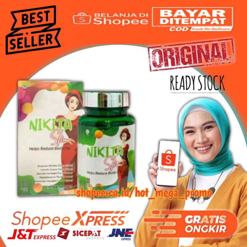 NIKITA SLIM BY NIKITA MIRZANI ASLI 100% ORIGINAL OBAT PELANGSING BADAN HERBAL AMPUH HELPS REDUCE BOD