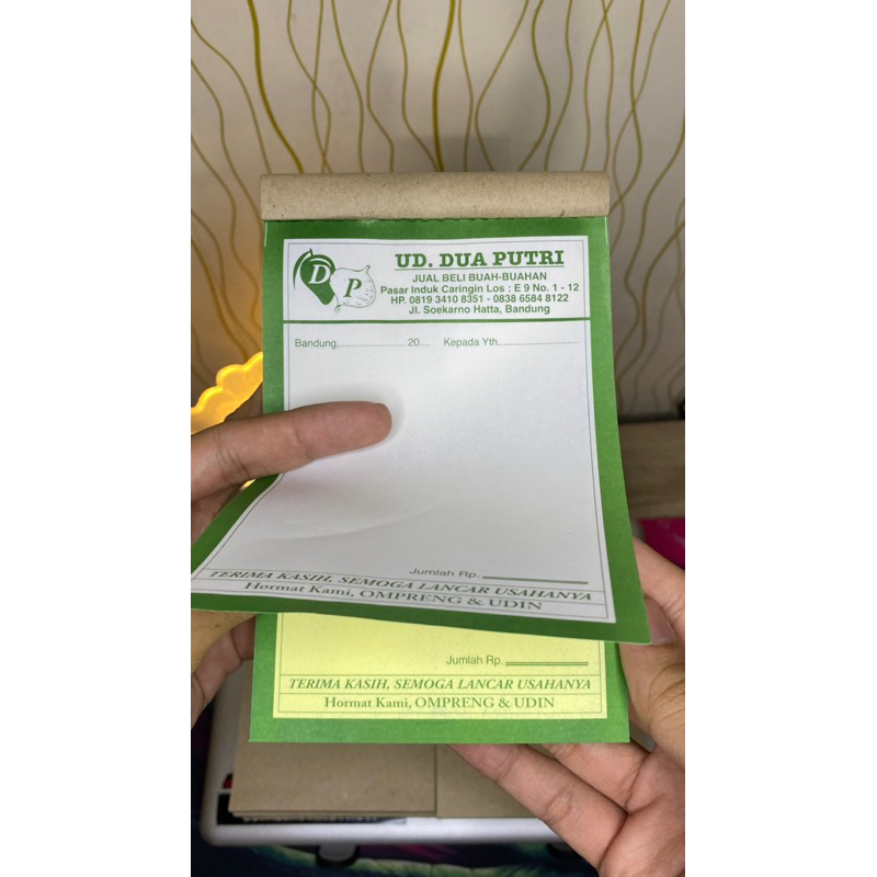 

CETAK Nota / Bon NCR Custom Bebas Desain Free Desain