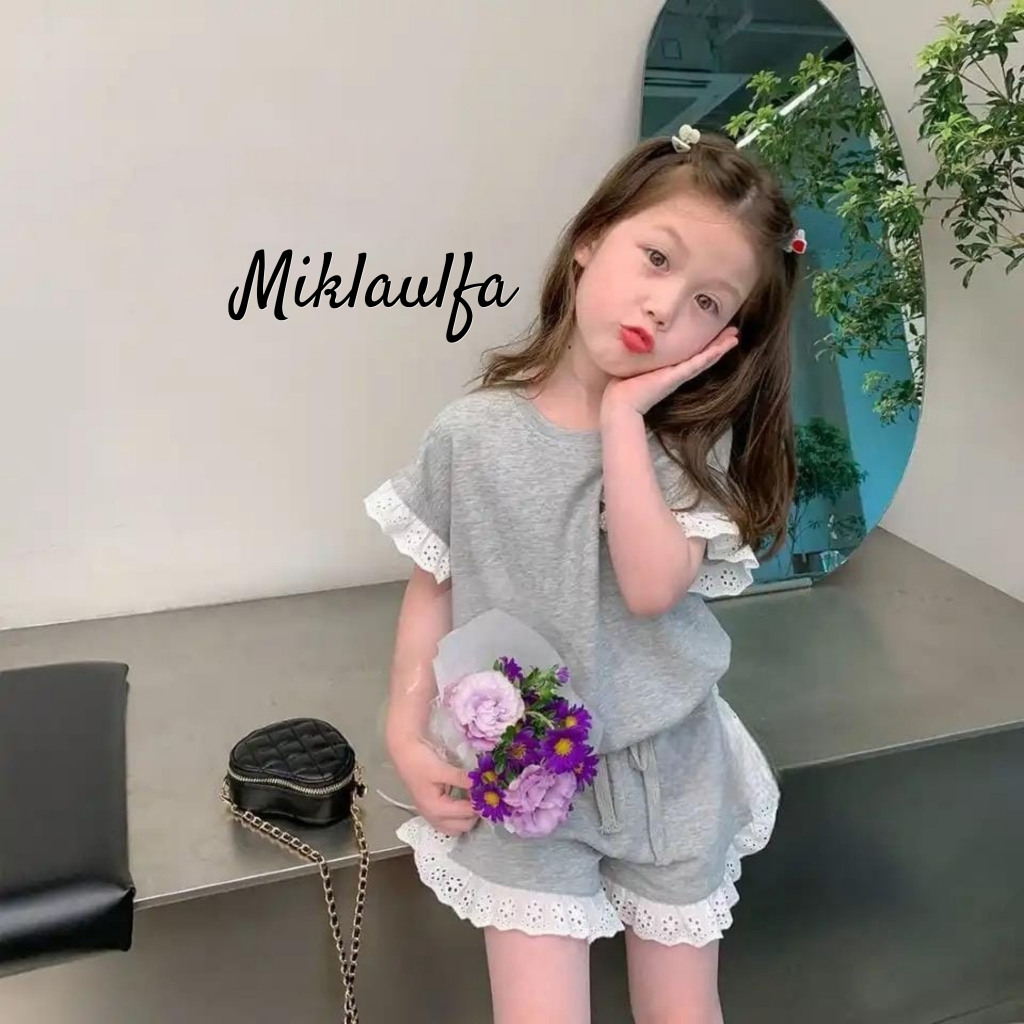 Setelan Anak Perempuan Renda Bunga Terbaru 2023 Baju Anak Perempuan Umur 1-5 Tahun Import Lucu