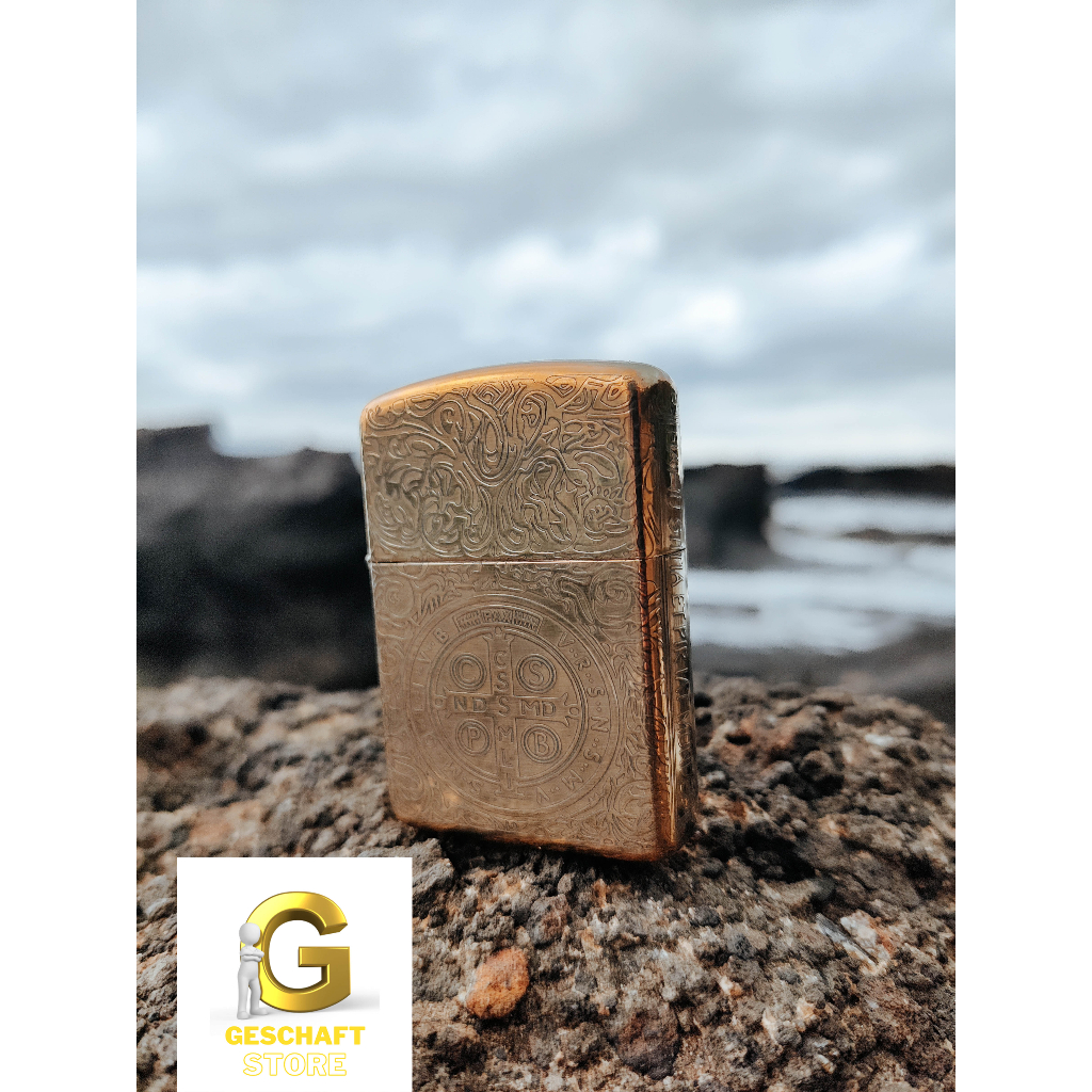 GOLD CONSTANTINE 5 SIDE ZIPPO " ARMOR CASE "