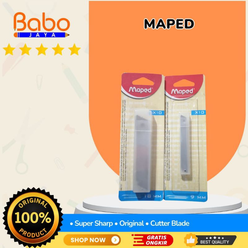 

BABO JAYA Isi Cutter Maped 1tube isi 10pcs , Refill Blade Menggunakan Bahan Berkualitas Dan Tidak Mudah Berkarat