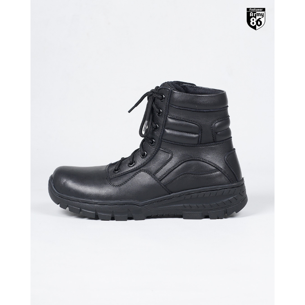 ARMY86 Sepatu PDL Black Knight / Sepatu PDL Pendek terbaru Full Kulit Asli