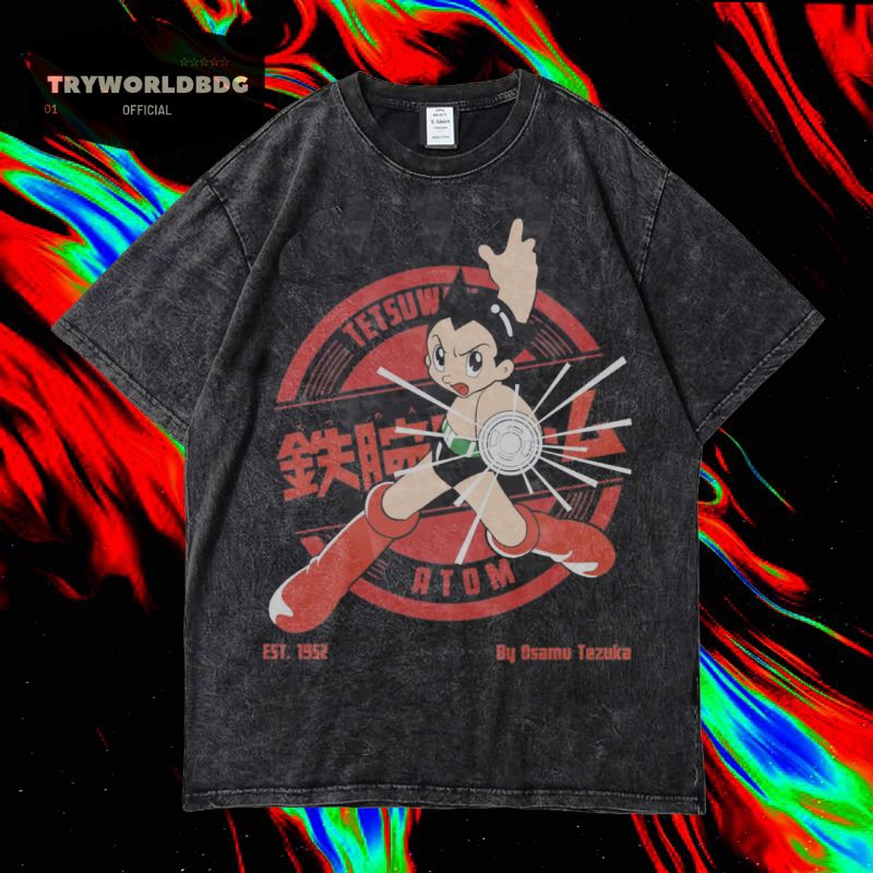 TRYWORLDBDG OFFICIAL "ASTRO BOY" KAOS OVERSIZED | KAOS WASHED | STONE WASH | OVERSIZED T SHIRT | KAO