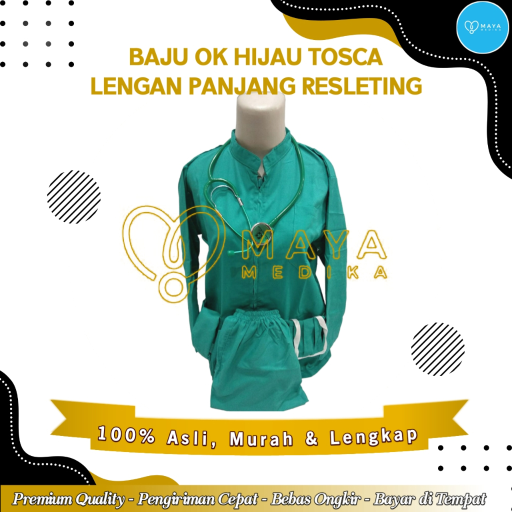 Baju OK Hijau Tosca Lengan Panjang Baju Rest Celana Karet